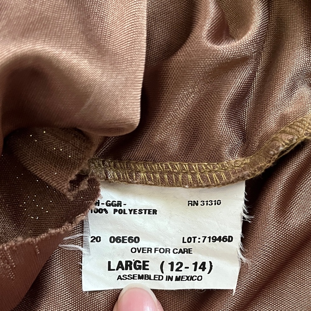 Y2k Express Bronze Shimmer Wrap Blouse - Picture 3 of 6